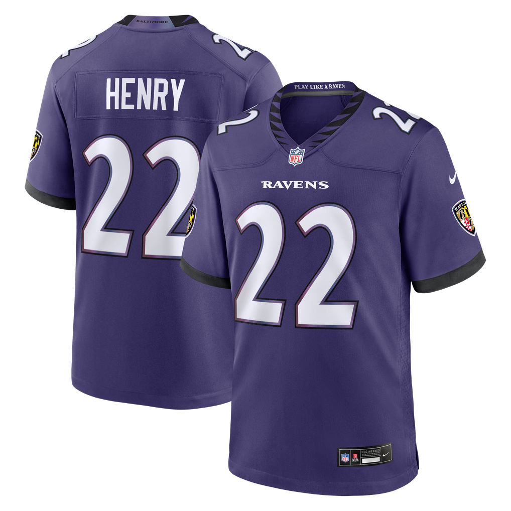 Men's Baltimore Ravens Derrick Henry Purple Team Game Jersey