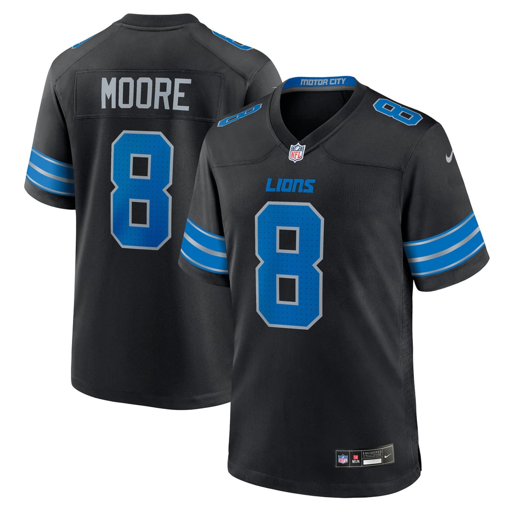 Men's Detroit Lions Derrick Moore Black Alternate Game Jersey