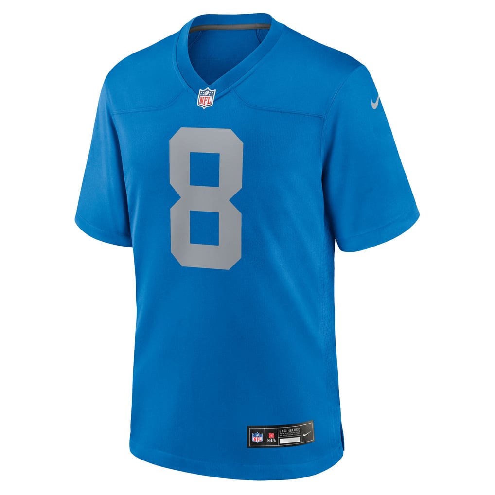 Men's Detroit Lions Derrick Moore Blue Alternate Game Jersey