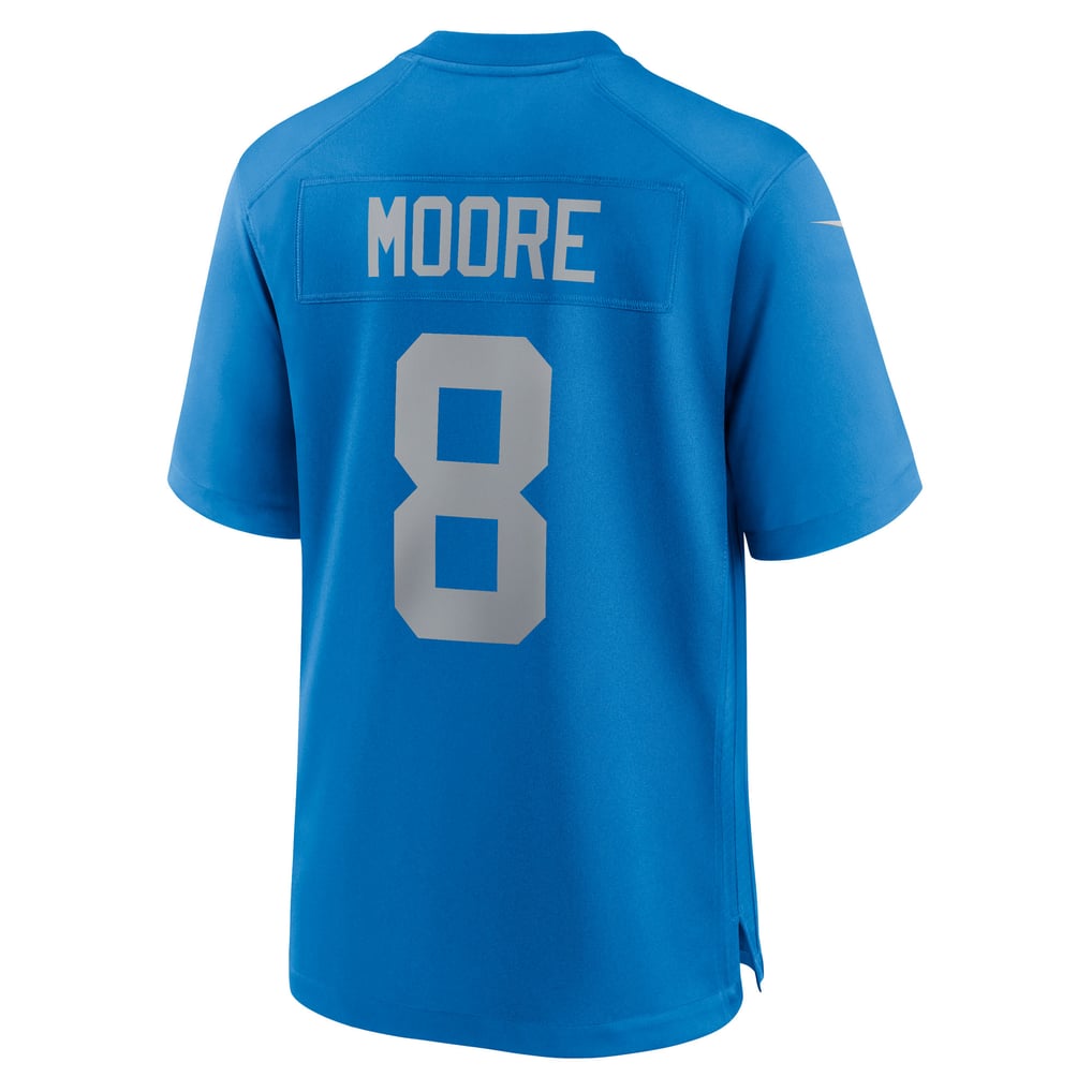 Men's Detroit Lions Derrick Moore Blue Alternate Game Jersey