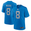 Men's Detroit Lions Derrick Moore Blue Alternate Game Jersey