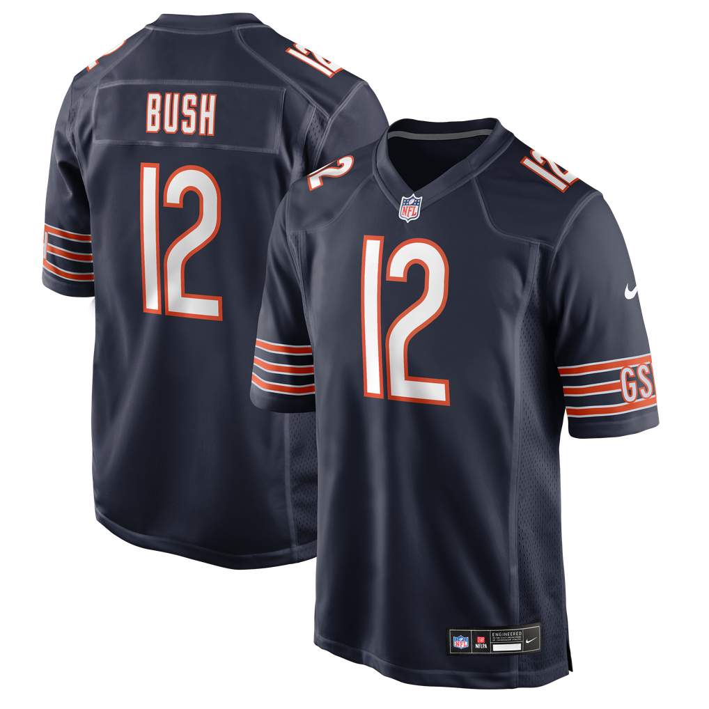 Men's Chicago Bears Devin Bush Navy Team Game Jersey