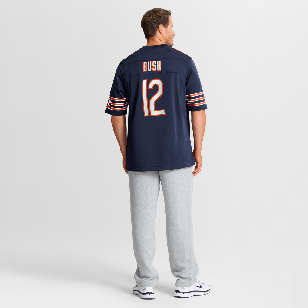 Men's Chicago Bears Devin Bush Navy Team Game Jersey