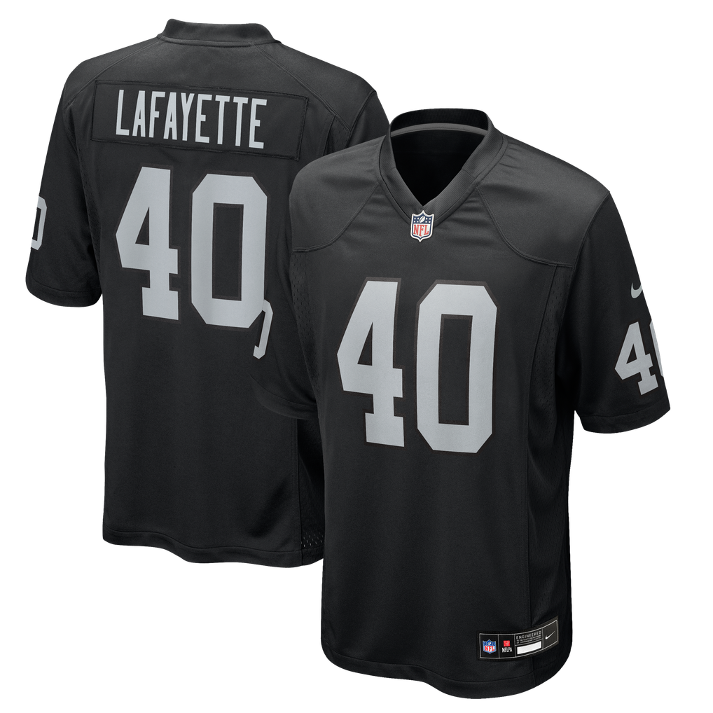 Men's Las Vegas Raiders Devin Lafayette Black Team Game Jersey
