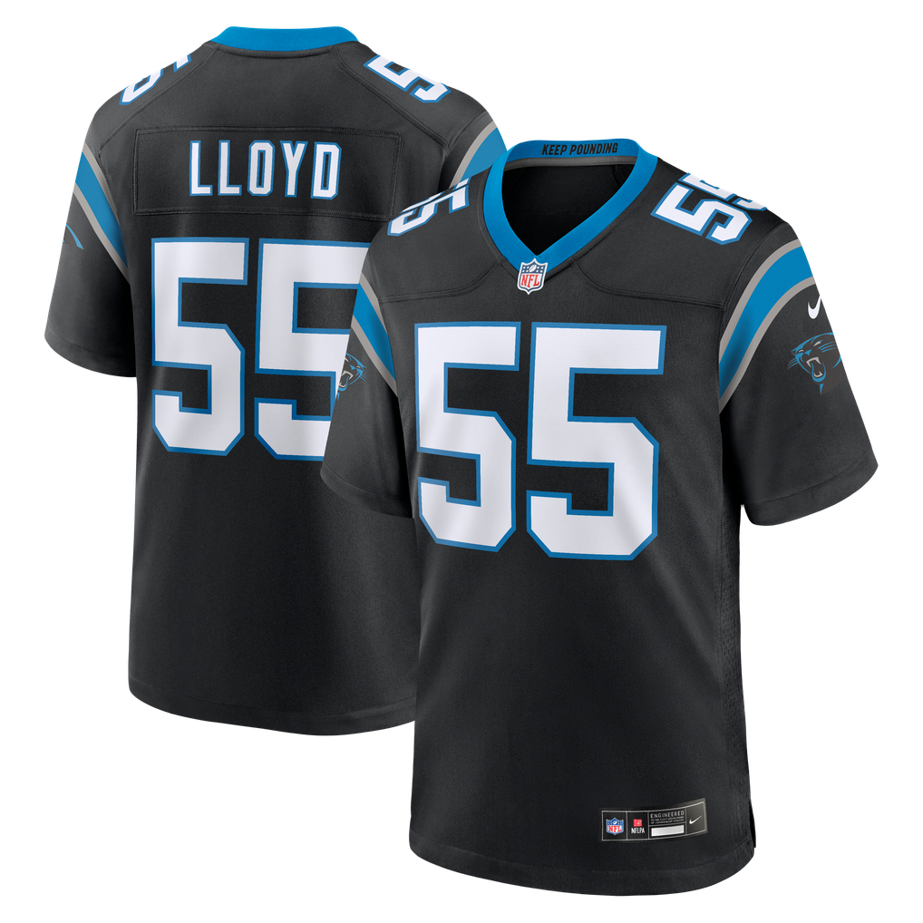 Men's Carolina Panthers Devin Lloyd Black Team Game Jersey