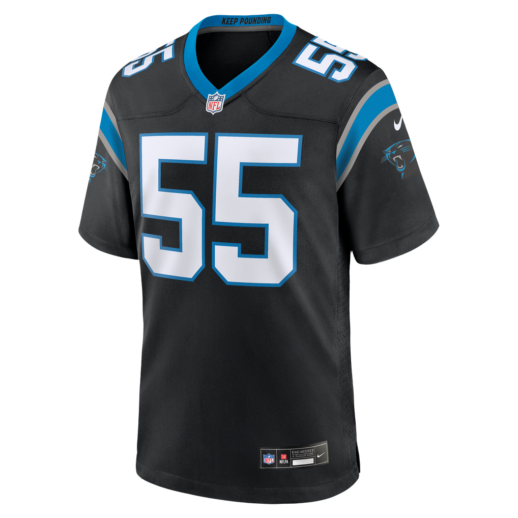 Men's Carolina Panthers Devin Lloyd Black Team Game Jersey