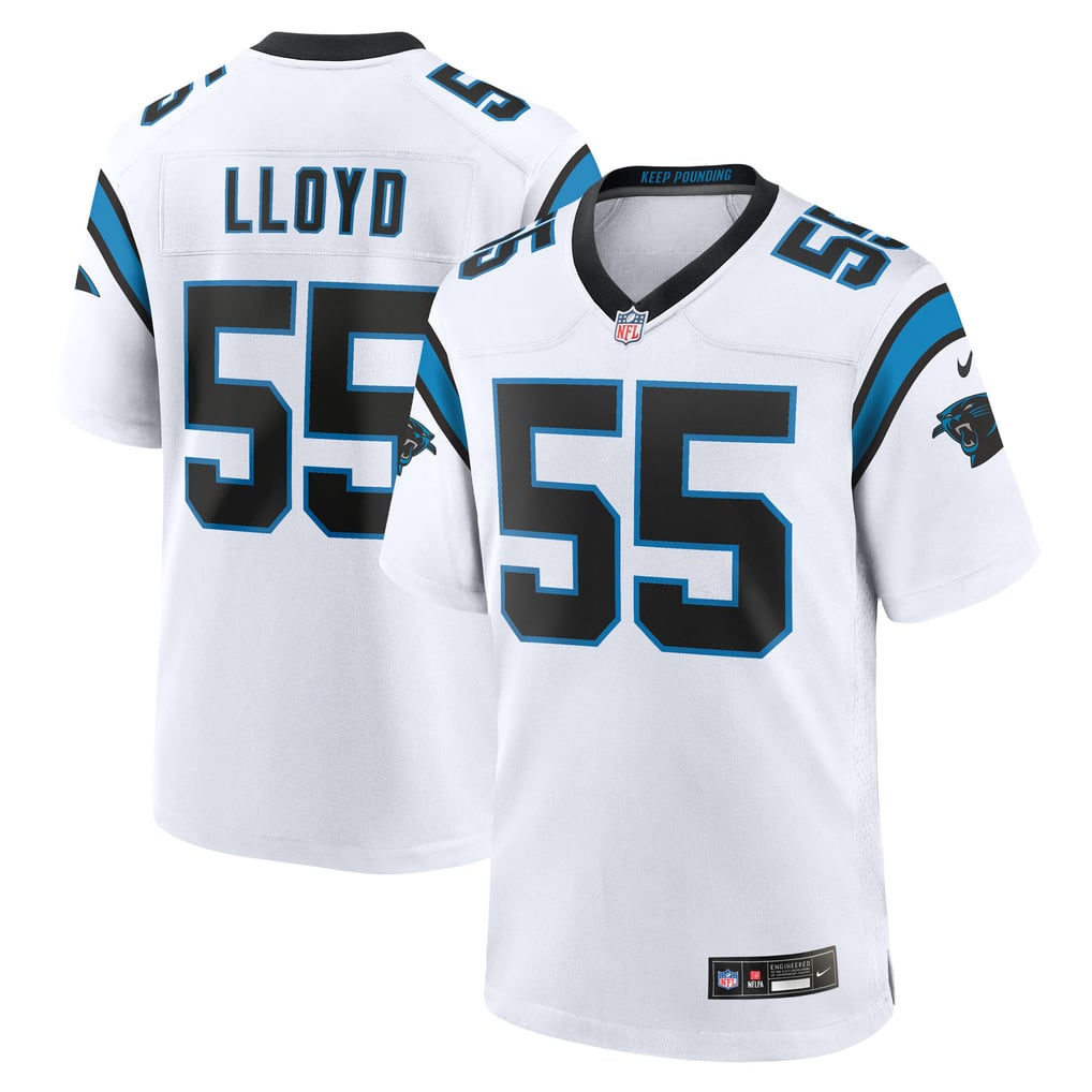 Men's Carolina Panthers Devin Lloyd White Game Jersey