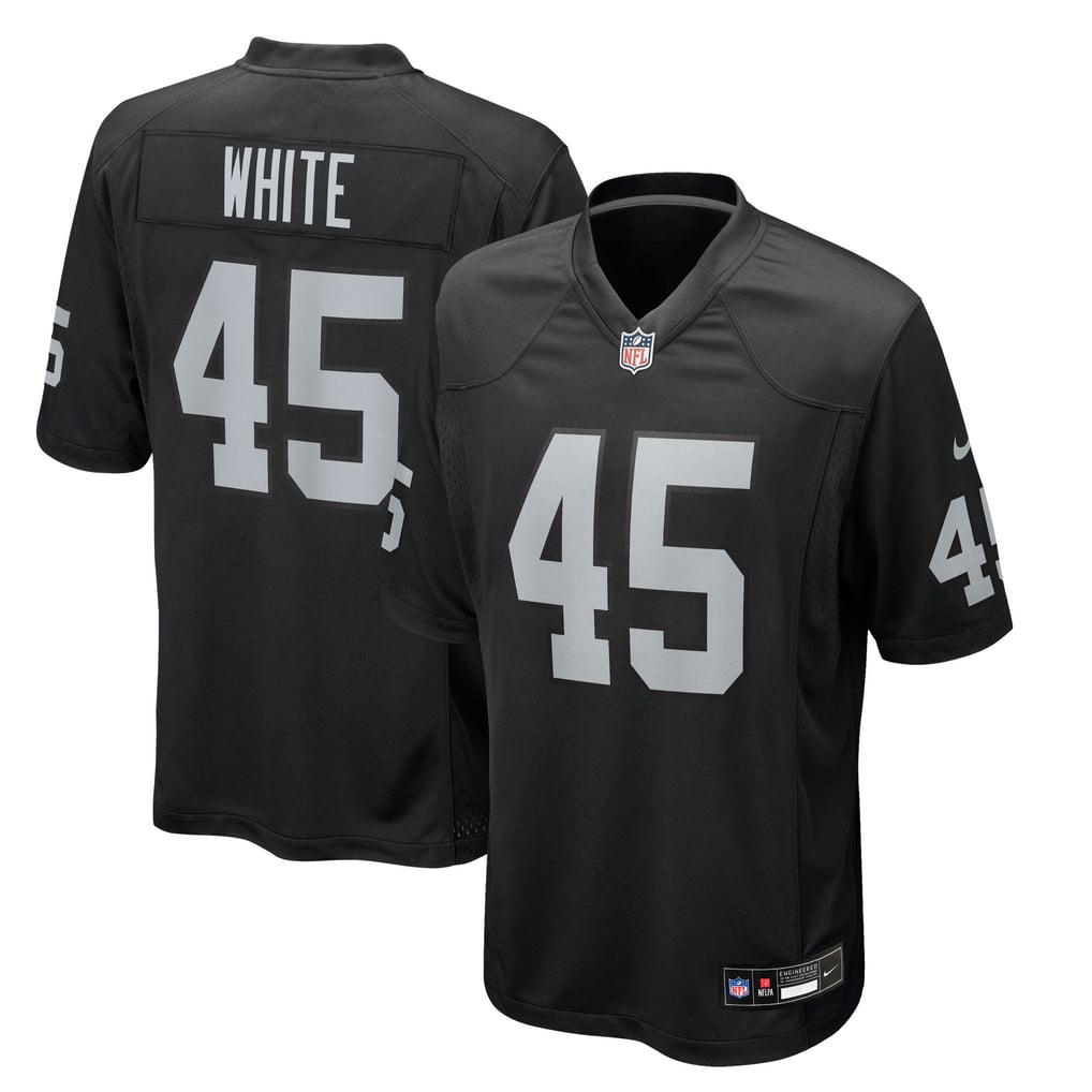 Men's Las Vegas Raiders Devin White Black Team Game Jersey