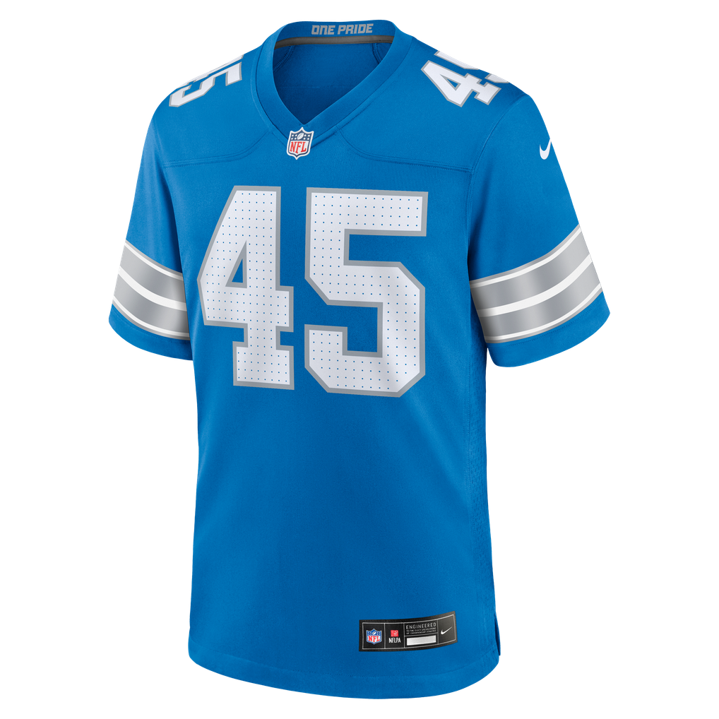 Men's Detroit Lions Devin White Blue Team Game Jersey