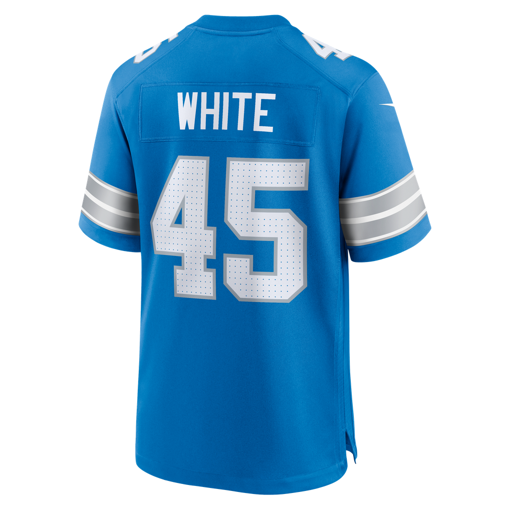 Men's Detroit Lions Devin White Blue Team Game Jersey