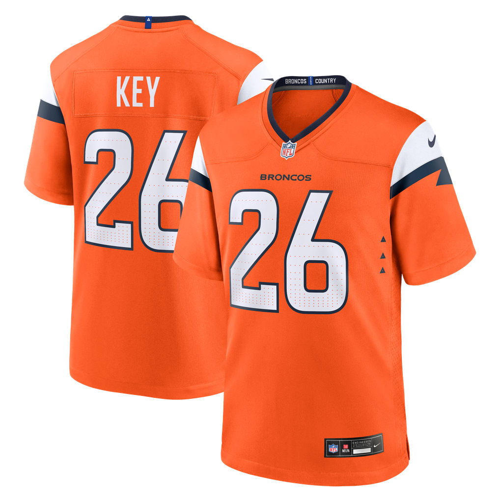 Men's Denver Broncos Devon Key Orange Team Game Jersey