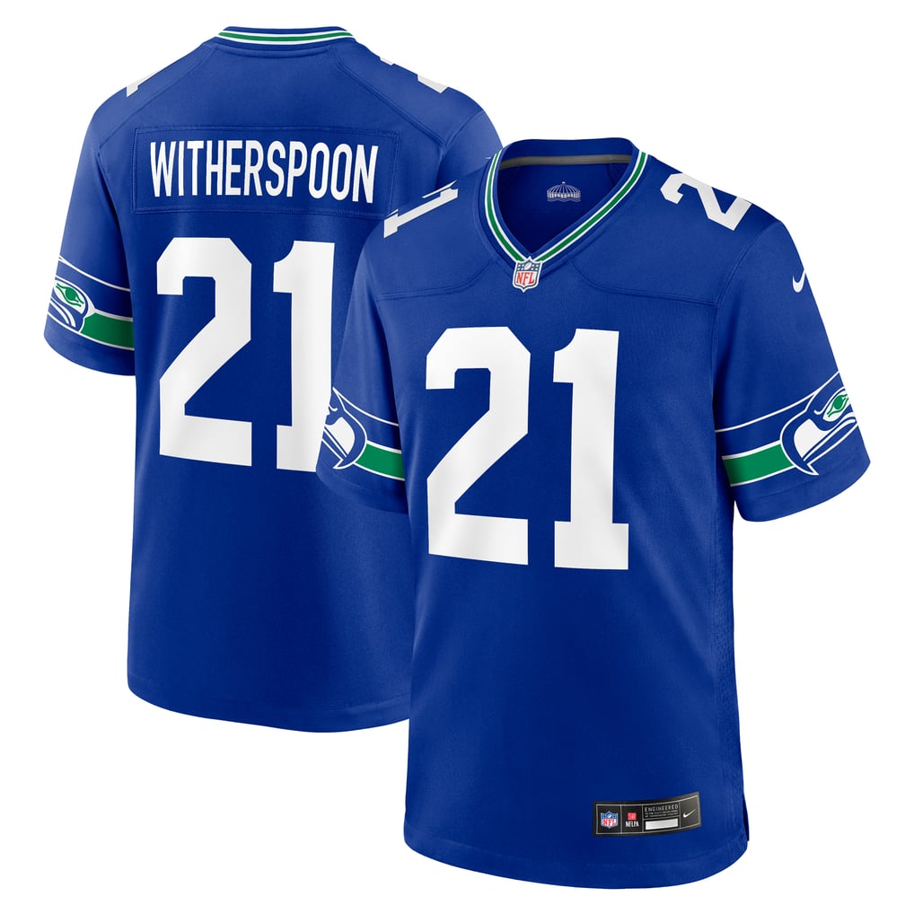 Men's Seattle Seahawks Devon Witherspoon Royal Throwback Player Game Jersey