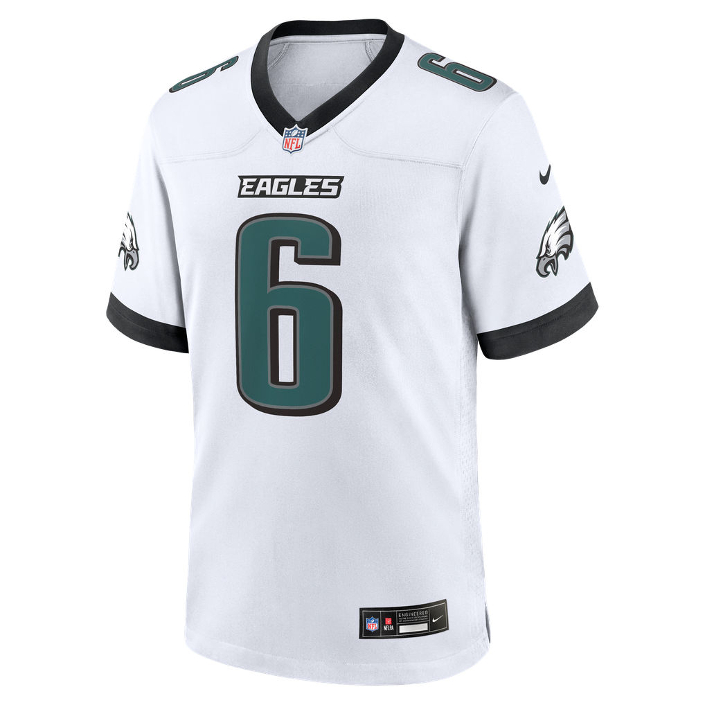 Men's Philadelphia Eagles DeVonta Smith White Game Jersey