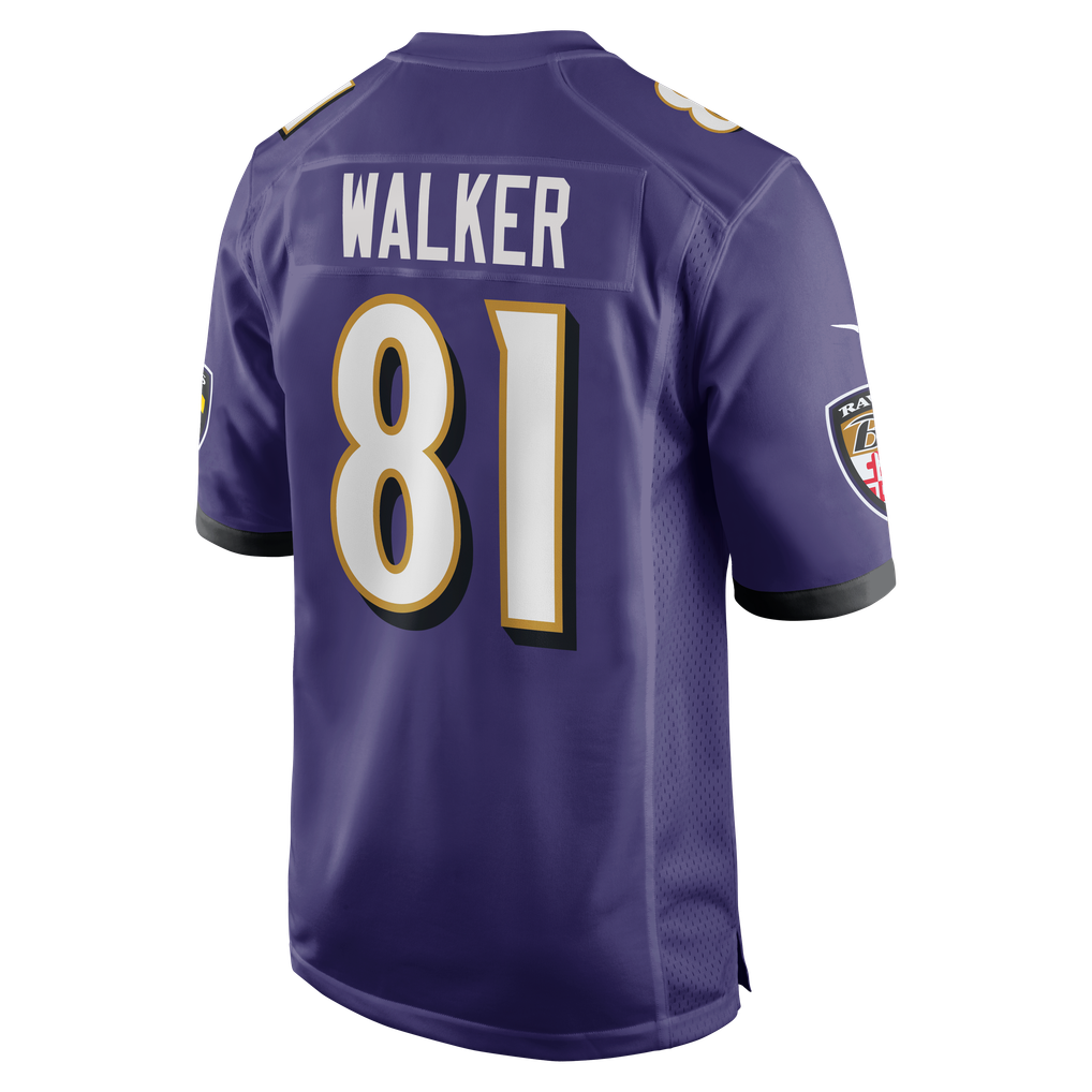 Men's Baltimore Ravens Devontez Walker Purple Team Game Jersey