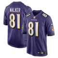 Men's Baltimore Ravens Devontez Walker Purple Team Game Jersey