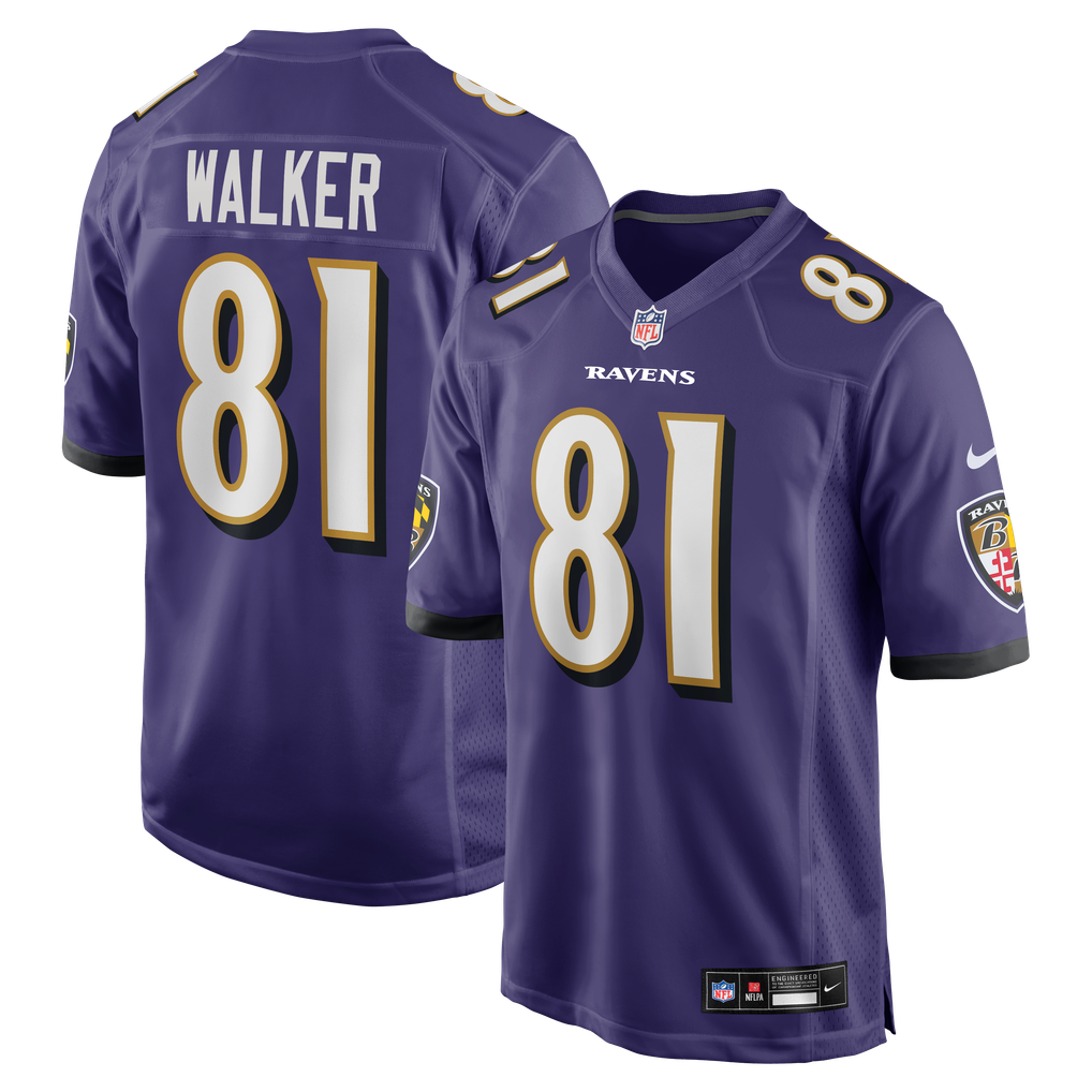 Men's Baltimore Ravens Devontez Walker Purple Team Game Jersey