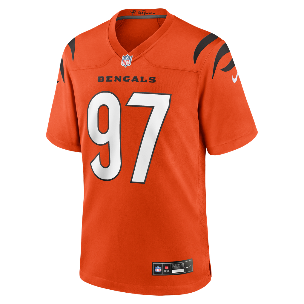 Men's Cincinnati Bengals Dexter Lawrence II Orange Game Jersey