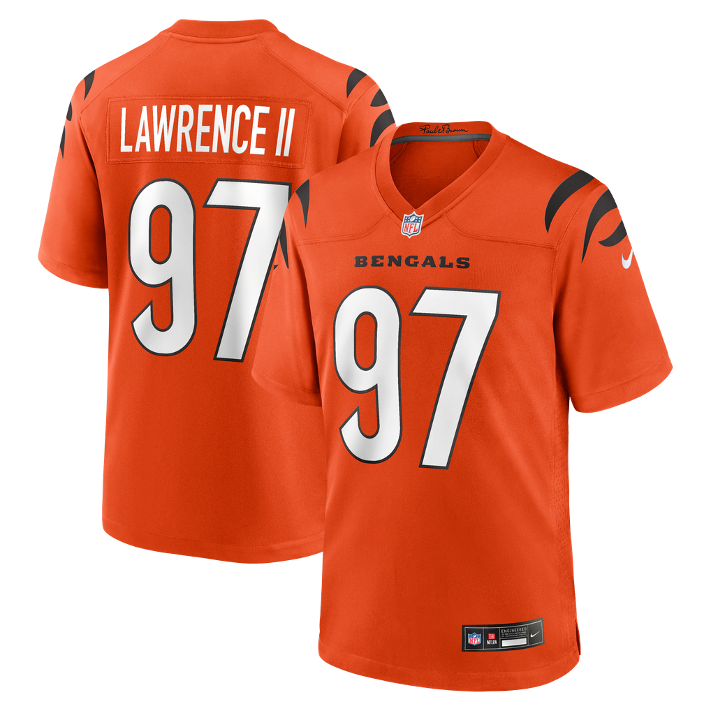 Men's Cincinnati Bengals Dexter Lawrence II Orange Game Jersey