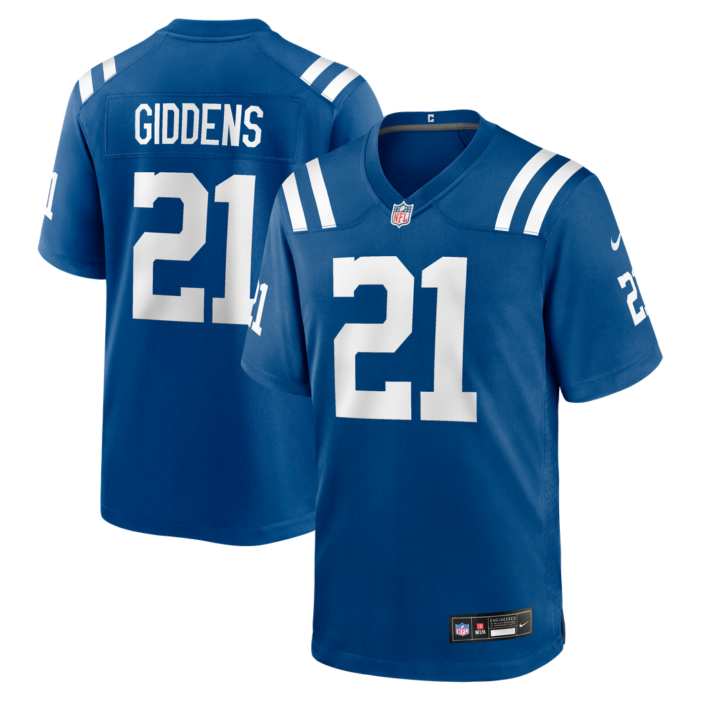 Men's Indianapolis Colts DJ Giddens Royal Team Game Jersey