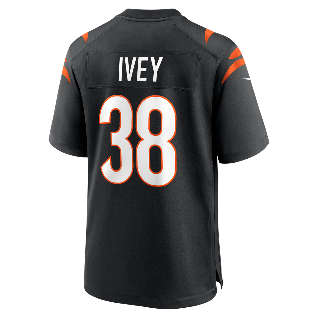 Men's Cincinnati Bengals DJ Ivey Black Team Game Jersey