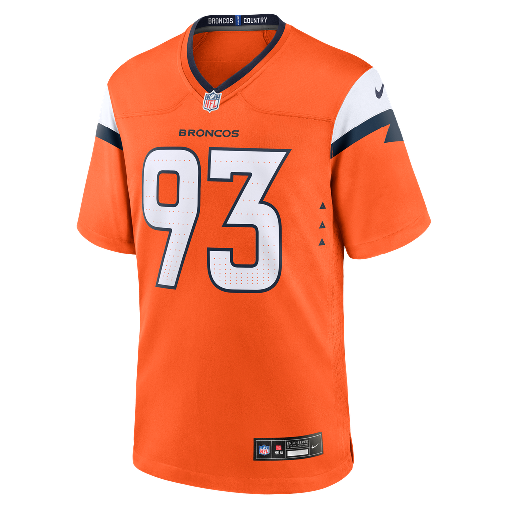Men's Denver Broncos D.J. Jones Orange Team Game Jersey