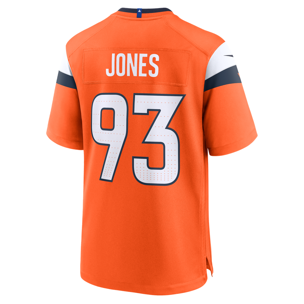 Men's Denver Broncos D.J. Jones Orange Team Game Jersey