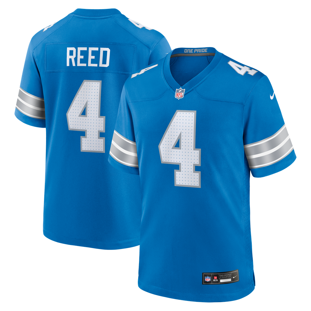 Men's Detroit Lions D.J. Reed Blue Team Game Jersey