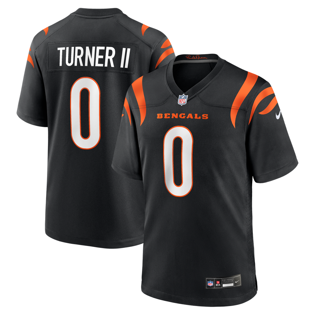 Men's Cincinnati Bengals DJ Turner II Black Team Game Jersey