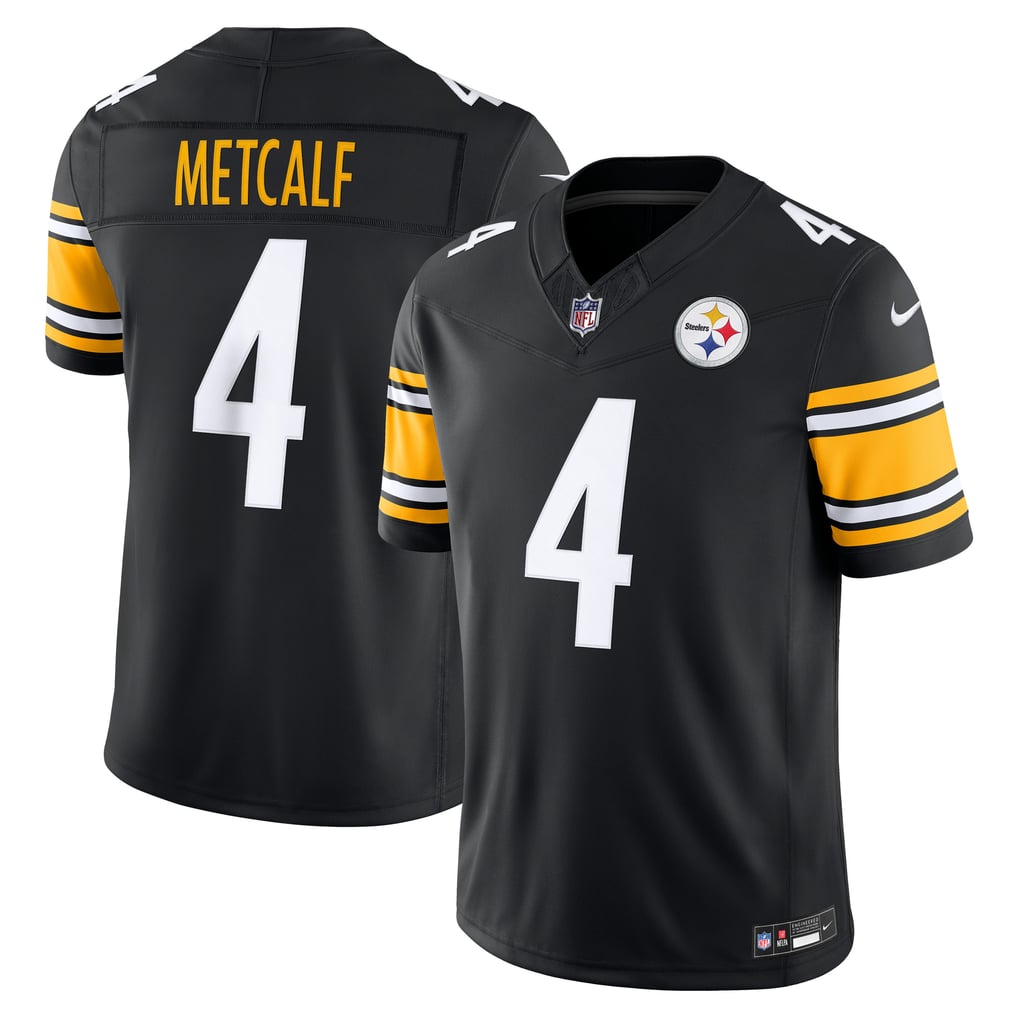 Men's Pittsburgh Steelers DK Metcalf Black Team Vapor F.U.S.E. Stitched Limited Jersey