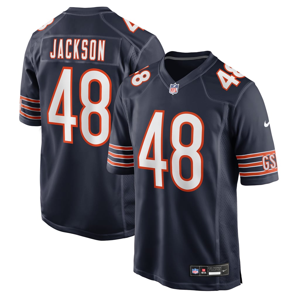 Men's Chicago Bears D'Marco Jackson Navy Team Game Jersey