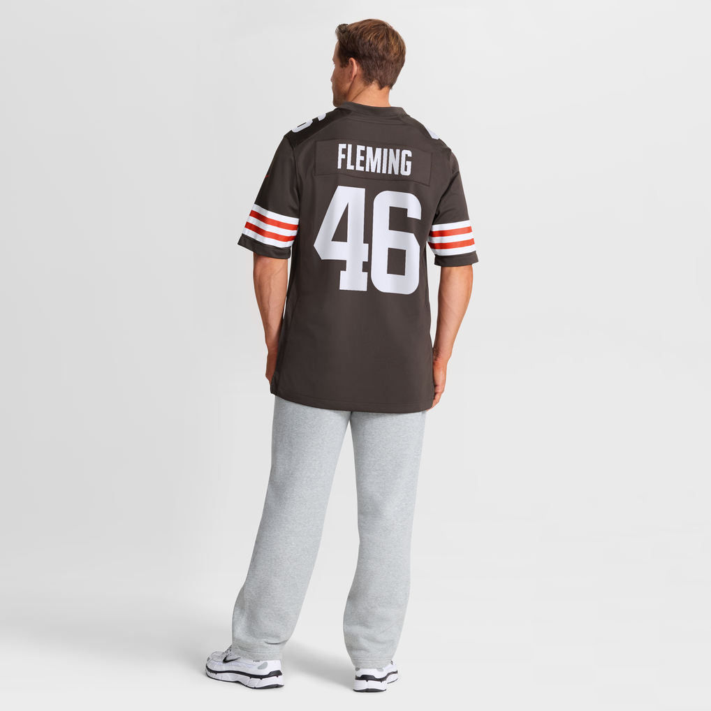Men's Cleveland Browns Don Fleming Brown Retired Player Jersey