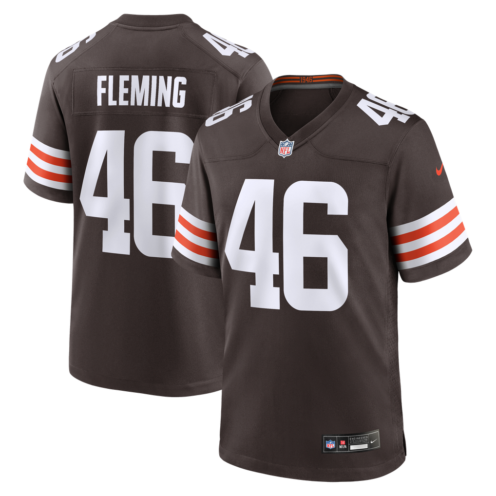 Men's Cleveland Browns Don Fleming Brown Retired Player Jersey