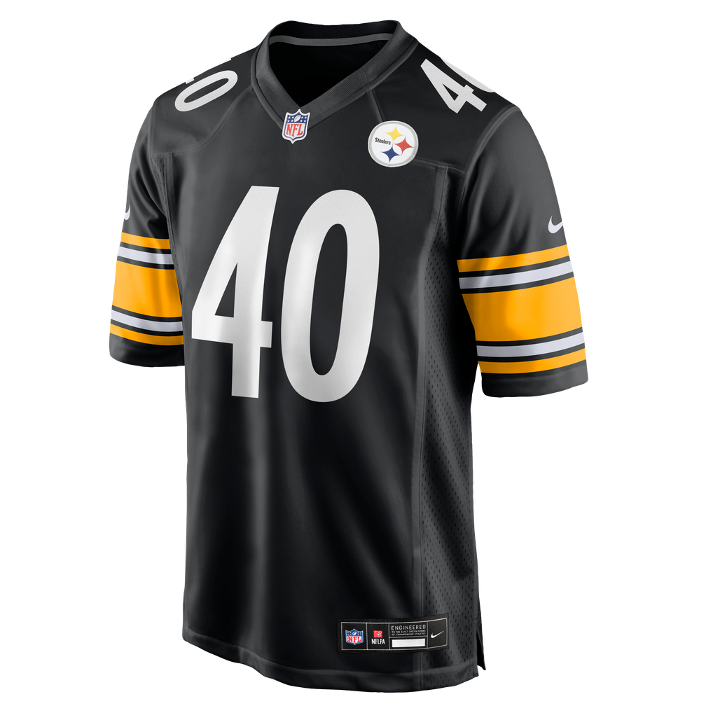 Men's Pittsburgh Steelers Doneiko Slaughter Black Team Game Jersey