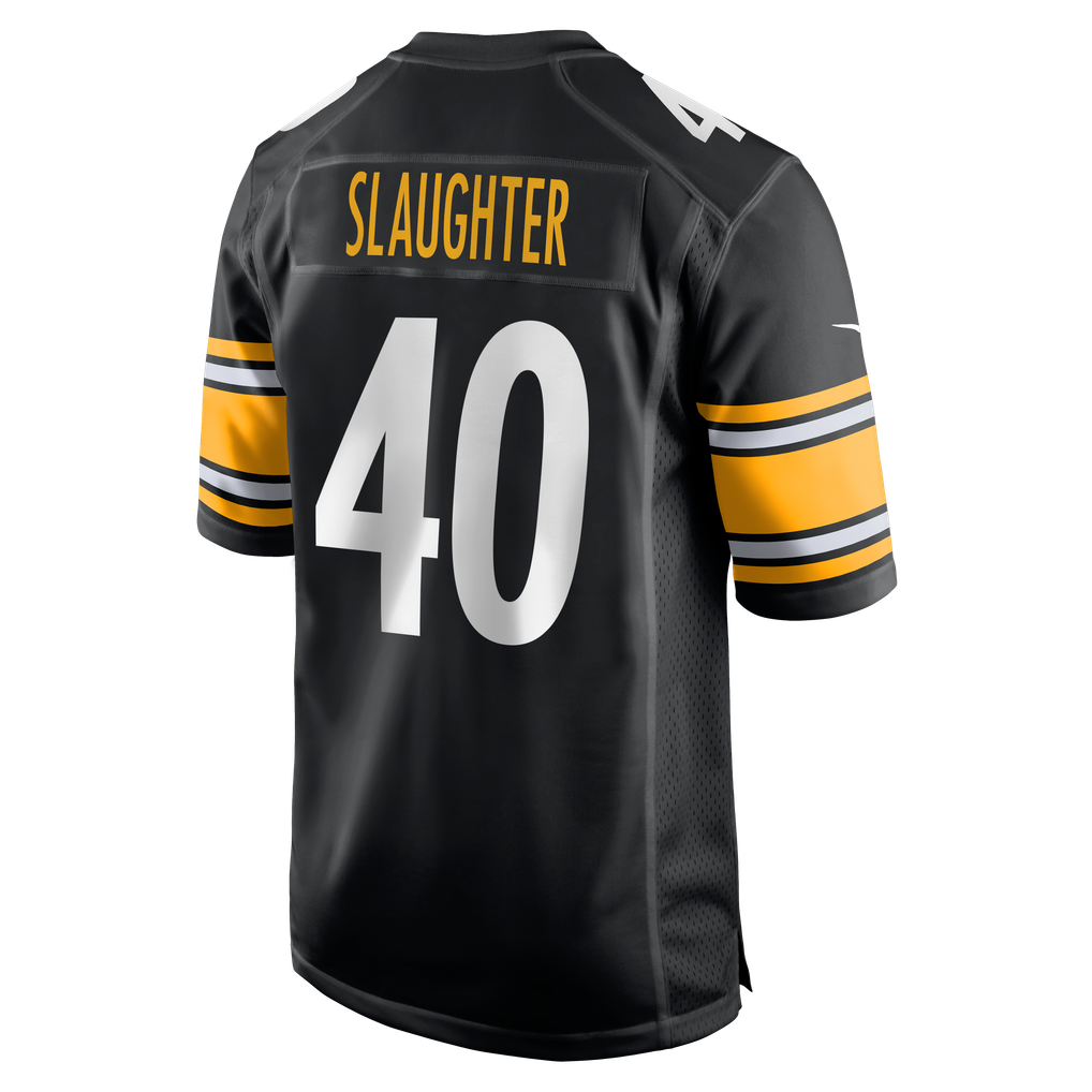 Men's Pittsburgh Steelers Doneiko Slaughter Black Team Game Jersey