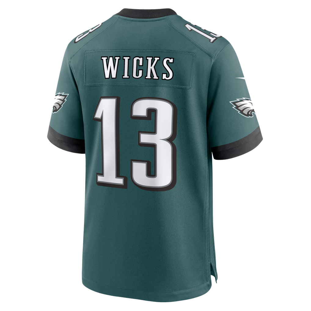 Men's Philadelphia Eagles Dontayvion Wicks Midnight Green Team Game Jersey