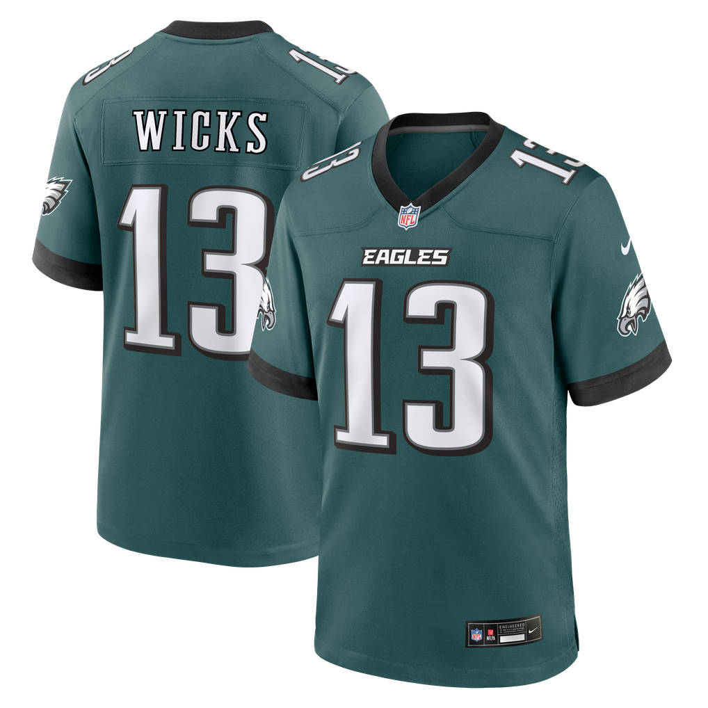 Men's Philadelphia Eagles Dontayvion Wicks Midnight Green Team Game Jersey