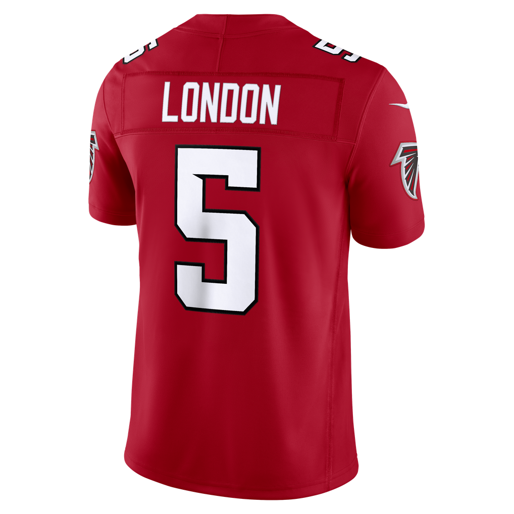 Men's Atlanta Falcons Drake London Red Team Vapor F.U.S.E. Stitched Limited Jersey