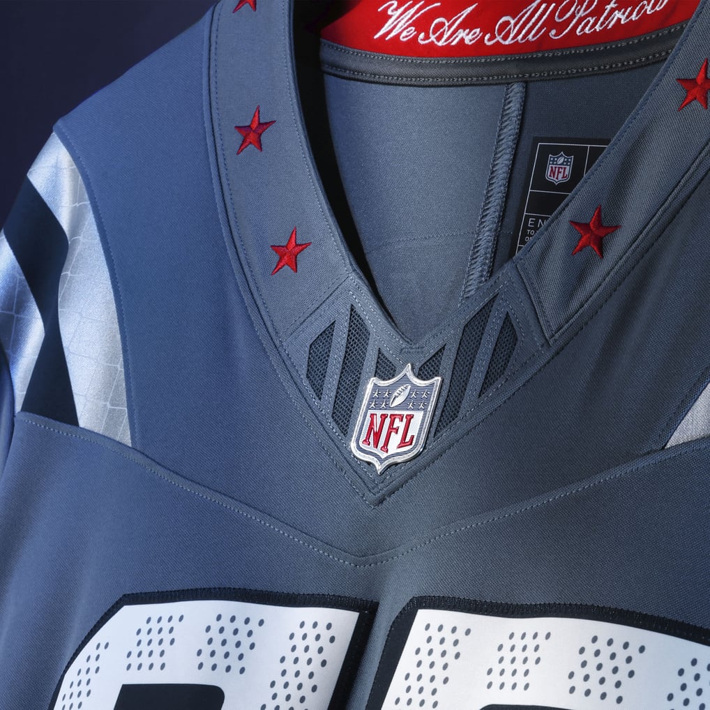 Men's New England Patriots Drake Maye Blue Rivalries Collection Stitched Limited Jersey