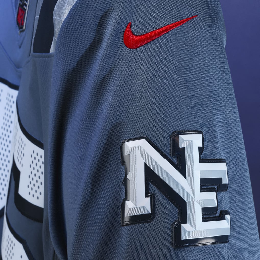 Men's New England Patriots Drake Maye Blue Rivalries Collection Stitched Limited Jersey