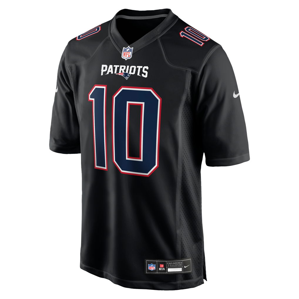 Men's New England Patriots Drake Maye Carbon Black Fashion Game Jersey