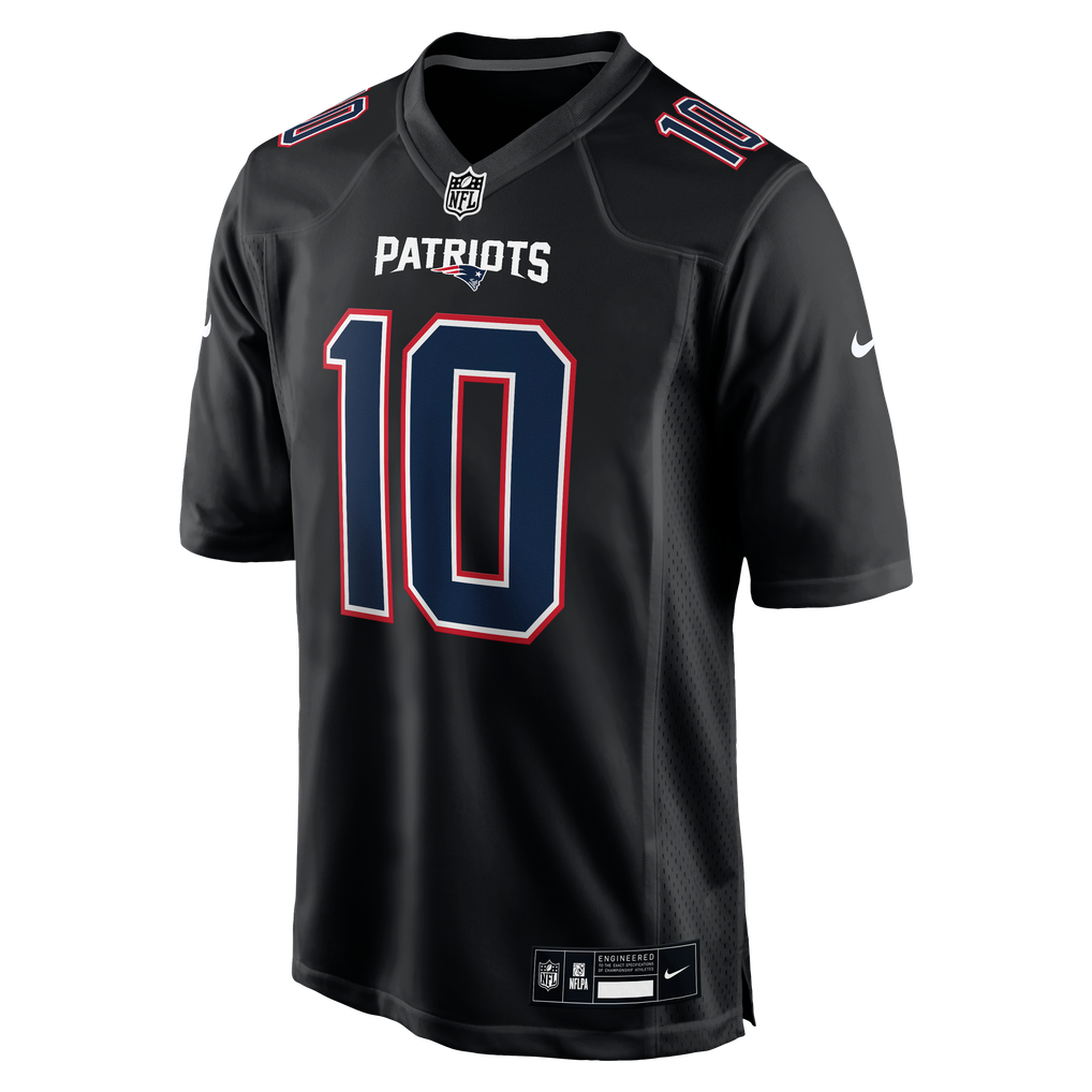 Men's New England Patriots Drake Maye Carbon Black Game Jersey