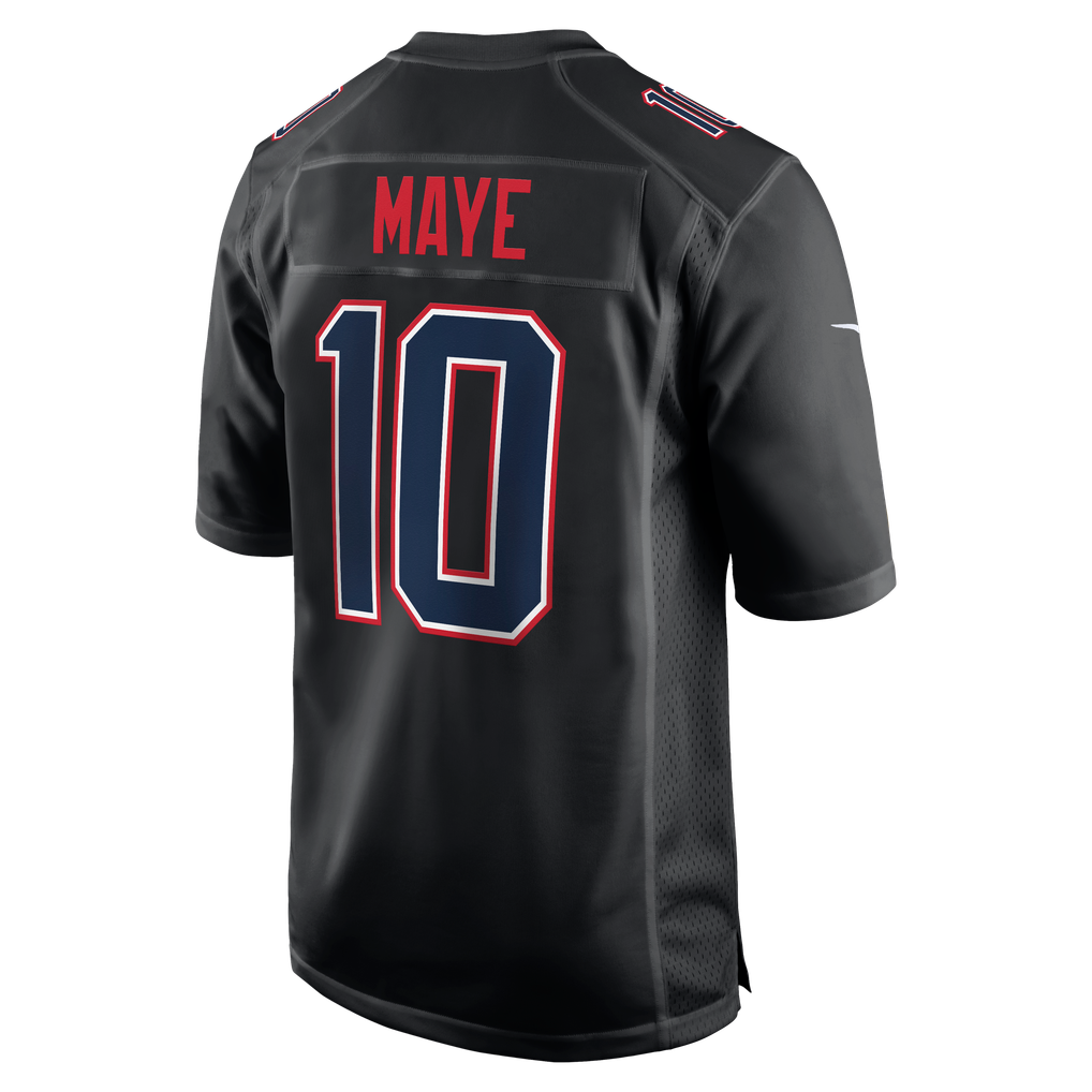 Men's New England Patriots Drake Maye Carbon Black Game Jersey