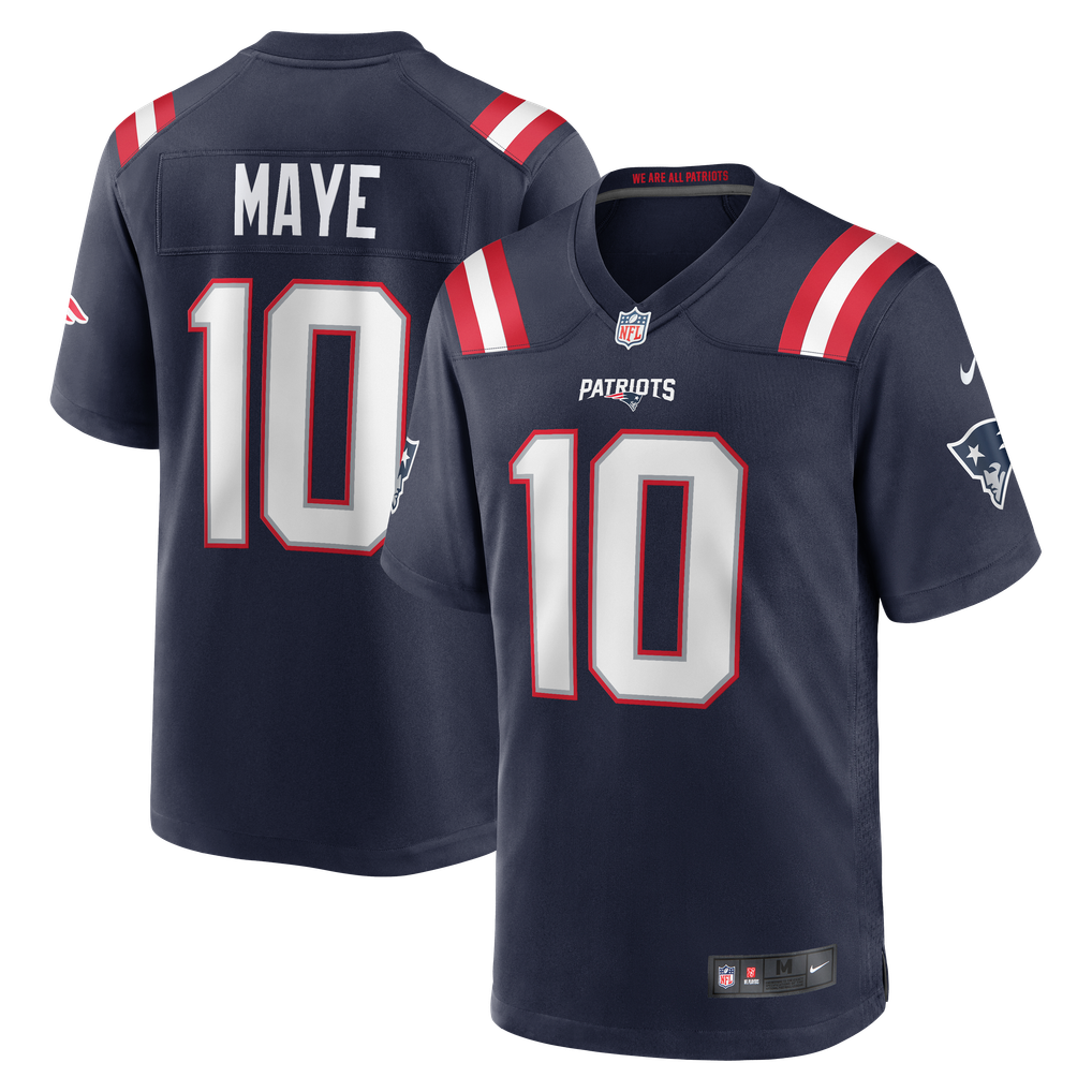 Men's New England Patriots Drake Maye Navy Player Game Jersey