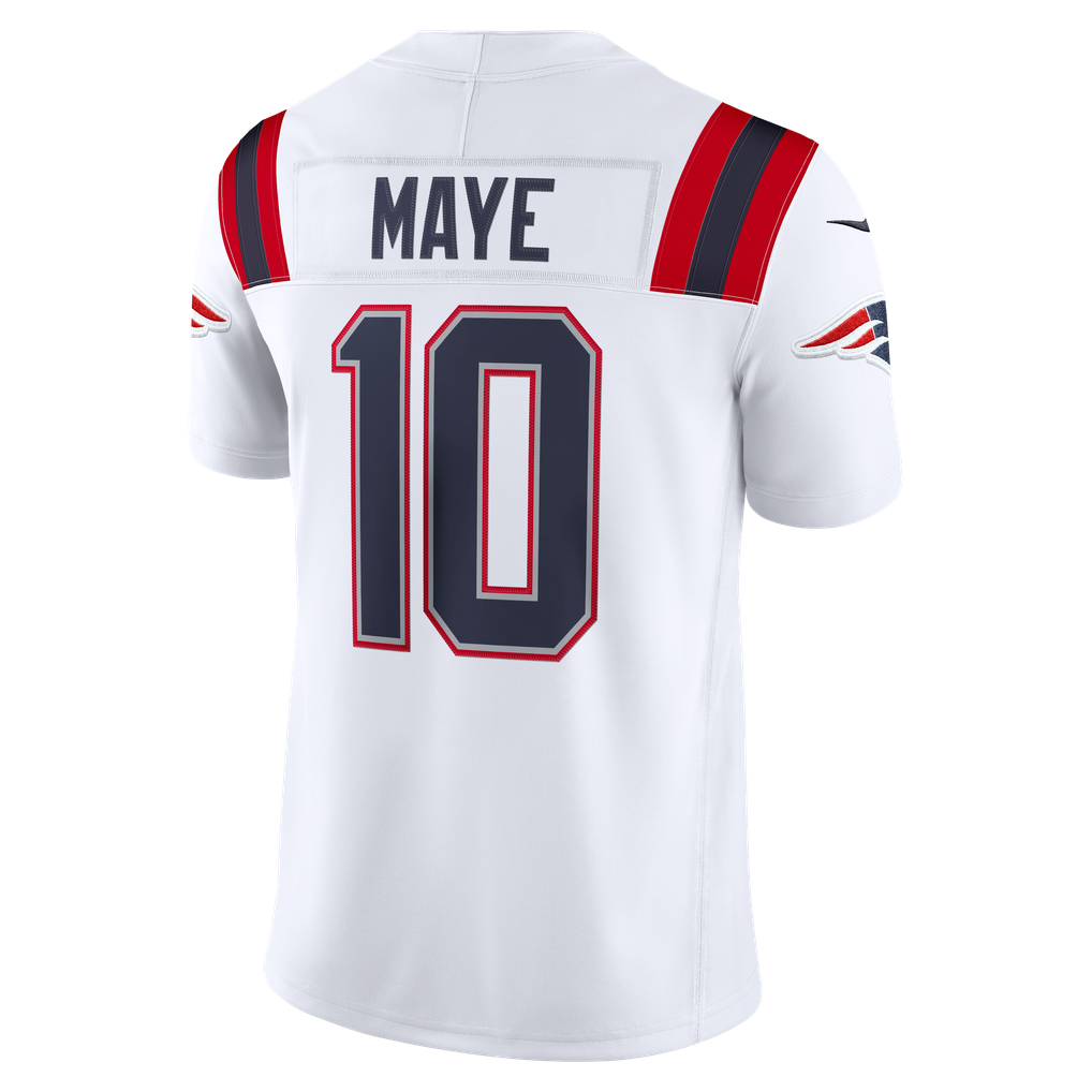 Men's New England Patriots Drake Maye White Vapor F.U.S.E. Stitched Limited Jersey