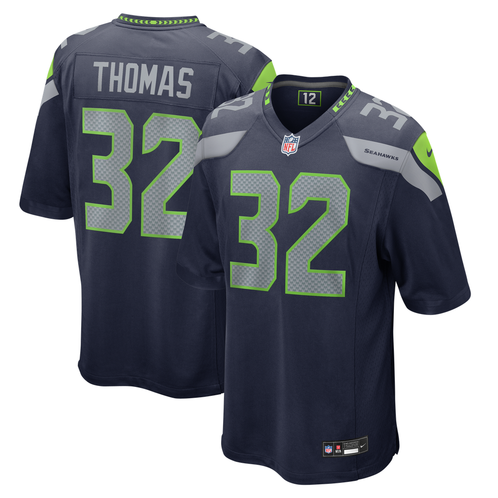 Men's Seattle Seahawks Drake Thomas College Navy Team Game Jersey