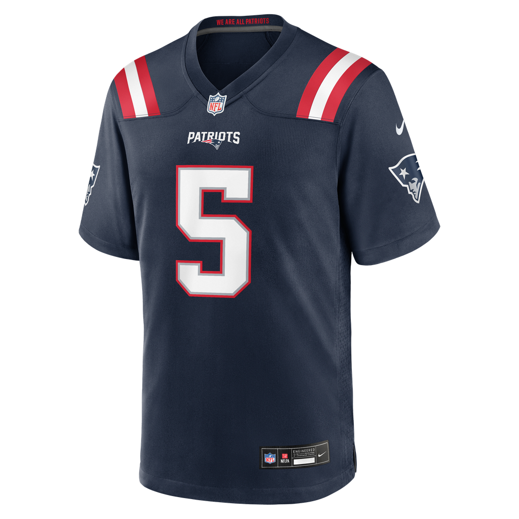 Men's New England Patriots Dre'Mont Jones Navy Team Game Jersey