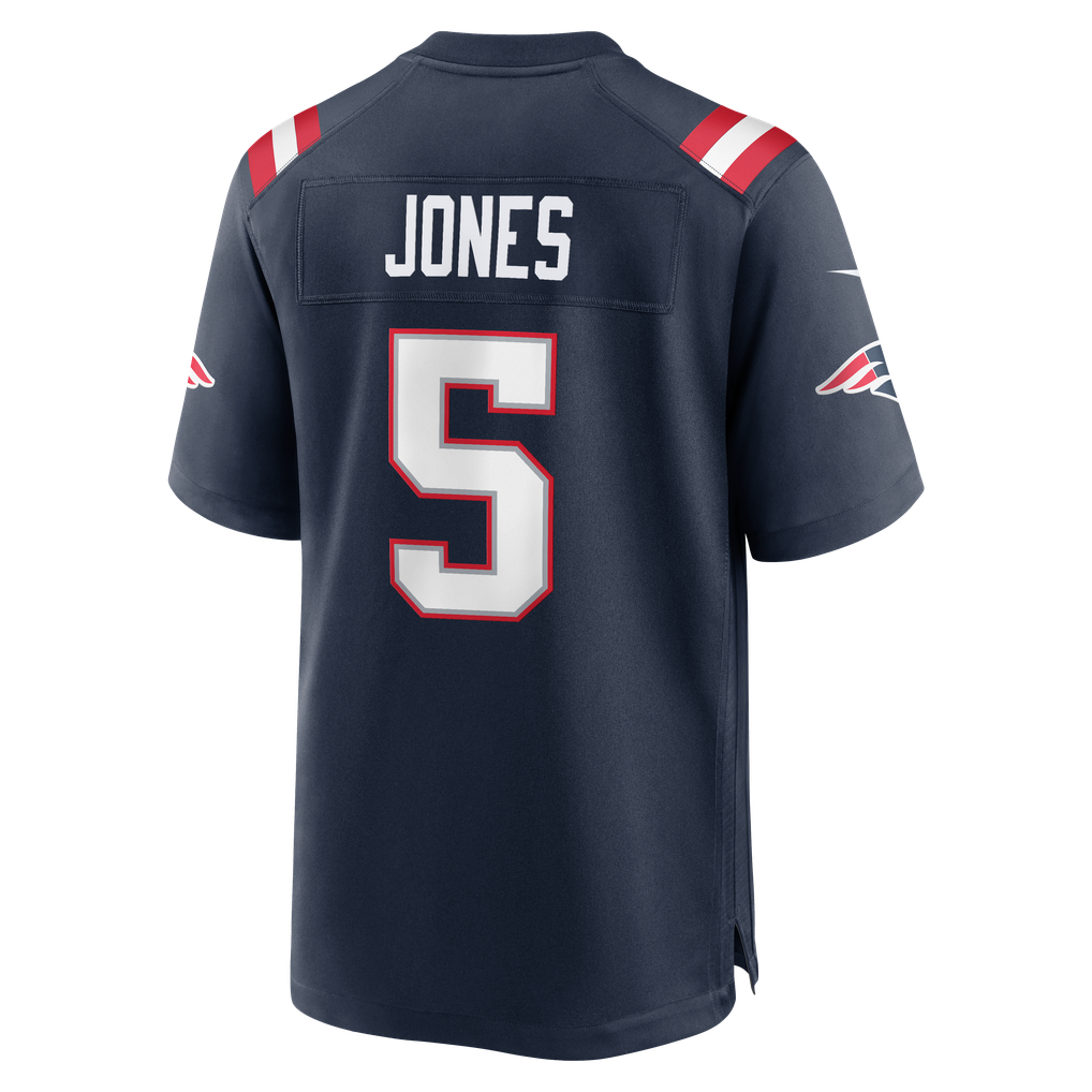 Men's New England Patriots Dre'Mont Jones Navy Team Game Jersey