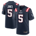 Men's New England Patriots Dre'Mont Jones Navy Team Game Jersey