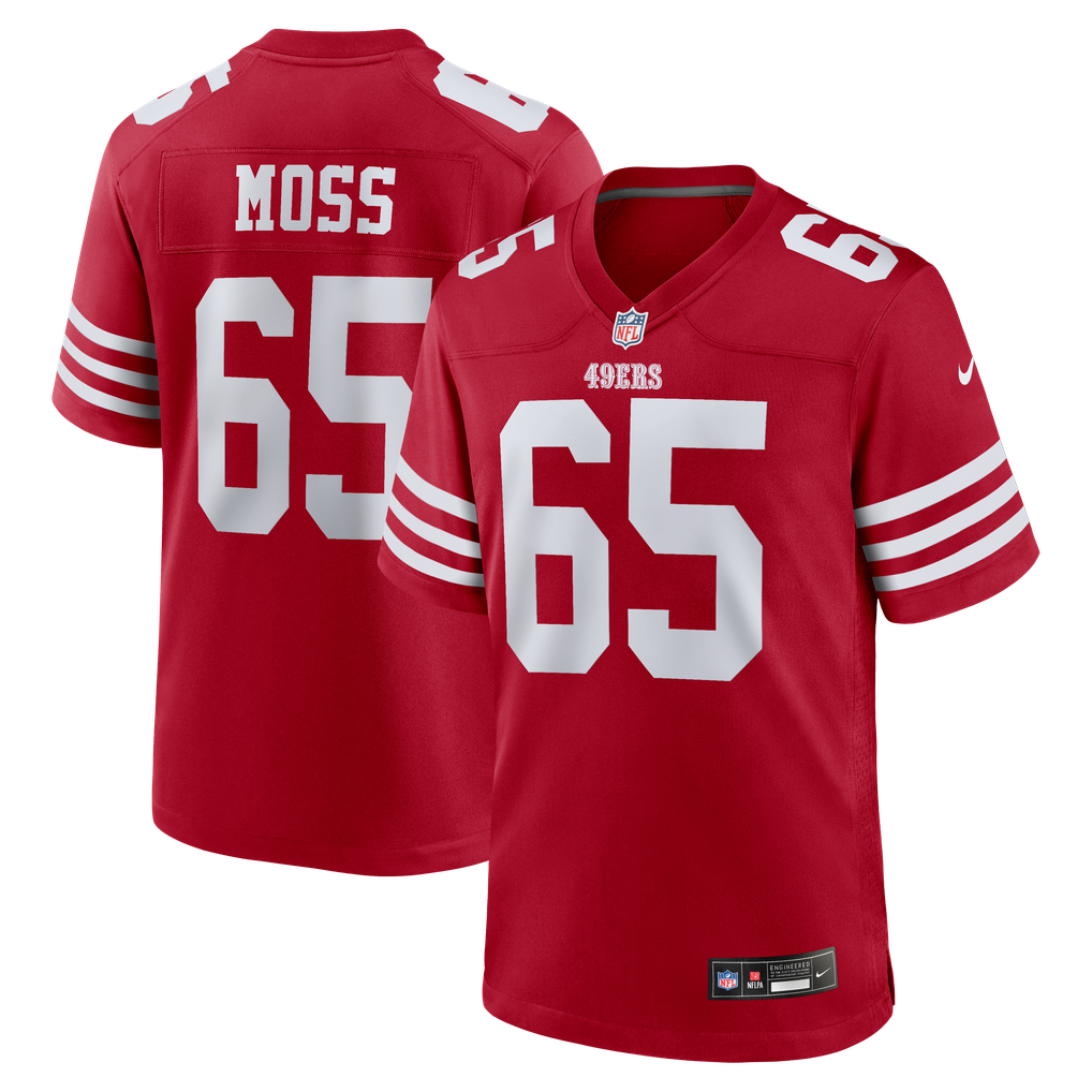 Men's San Francisco 49ers Drew Moss Scarlet Team Game Jersey