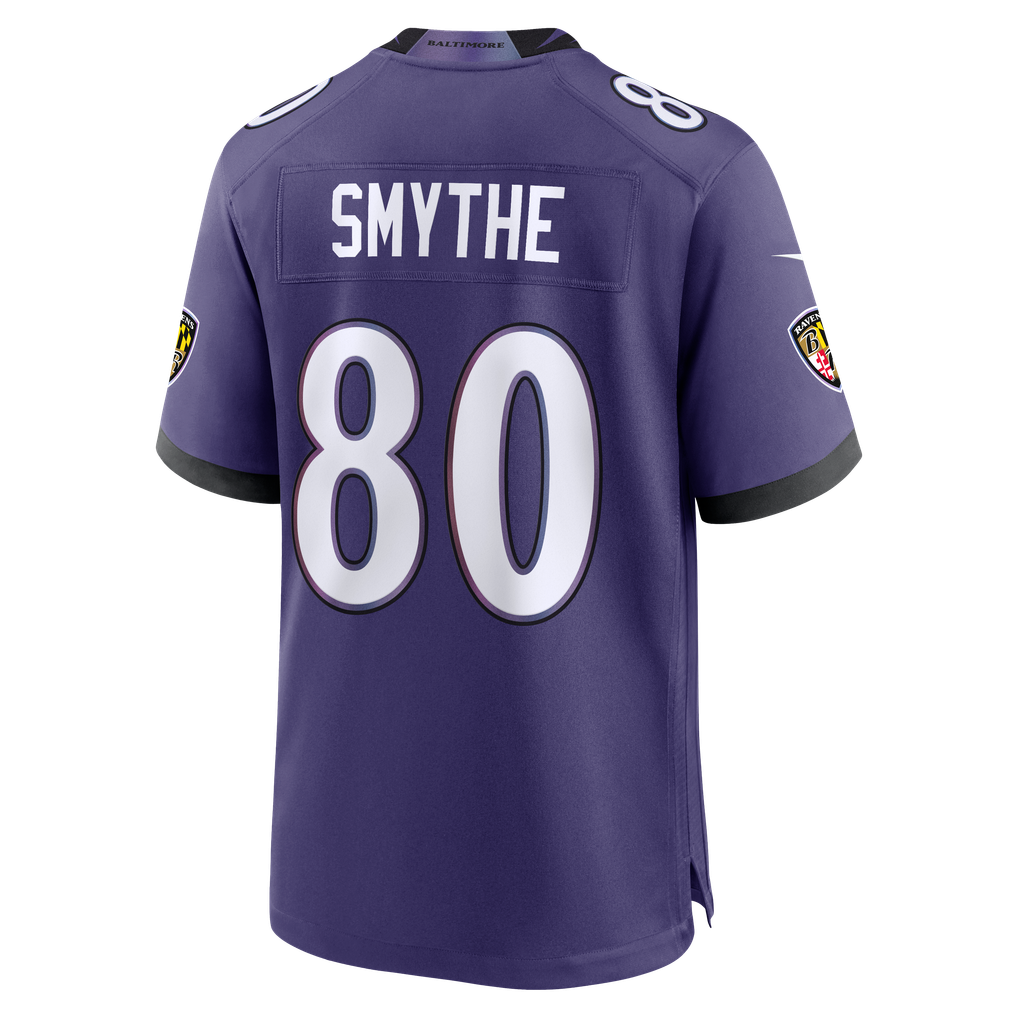 Men's Baltimore Ravens Durham Smythe Purple Team Game Jersey